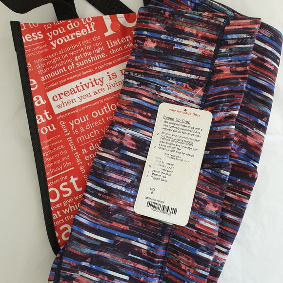 lululemon athletica Pants - LULULEMON - NTW Speed Up Crop Incl Lulu Bag, Size 4